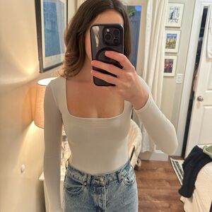 PrettyLittleThing White Long Sleeve Bodysuit